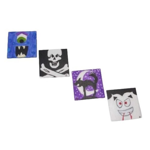 Horrifying Halloween 4-Pack Acrylic Painting on Little Canvas 3 x 3 in each - Picture 5 of 7